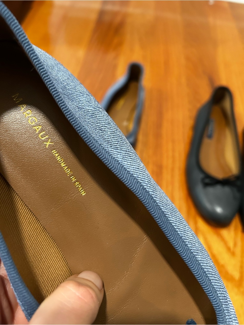 Margaux The Demi Ballet Flat - Denim Blue suede. Size 39. US 8.5 Medium - Picture 3 of 9